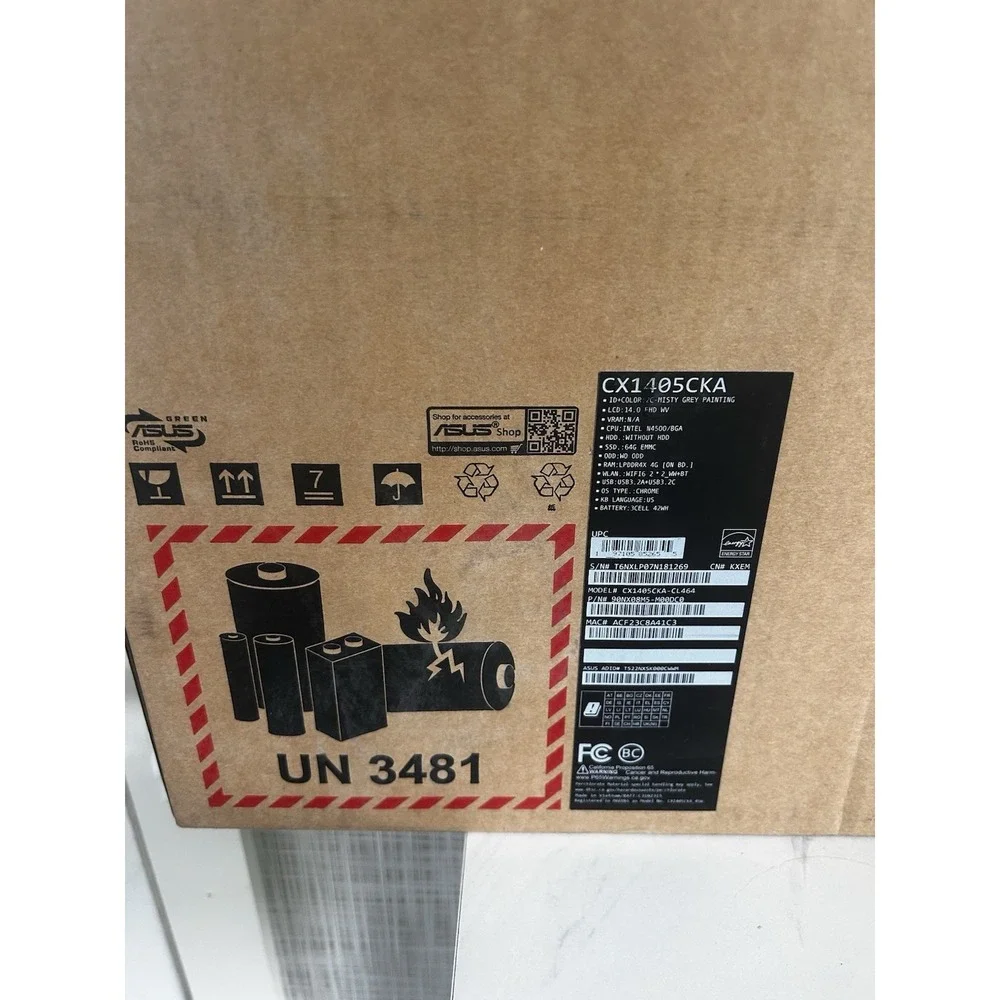ASUS Chromebook CX1405CKA-CL464 Misty Grey New Sealed Box Chrome Book 14
